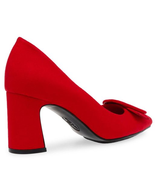 Anne Klein Bentley Buckle Pumps in Red | Lyst