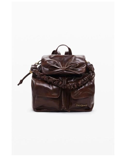 Desigual Brown Small Backpack