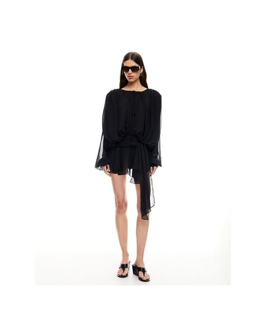 Lioness Black Elements Back Button Mini Dress
