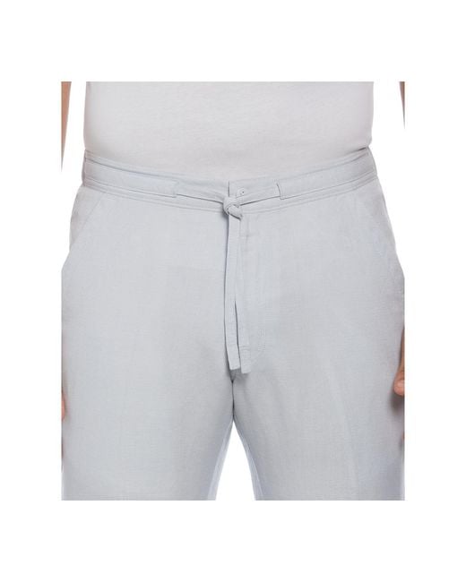 Cubavera Gray Linen Blend Drawstring Pant for men