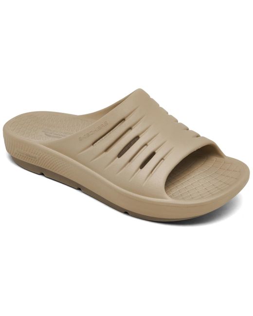 Skechers Brown Go Recover Refresh Slide Sandals From Finish Line