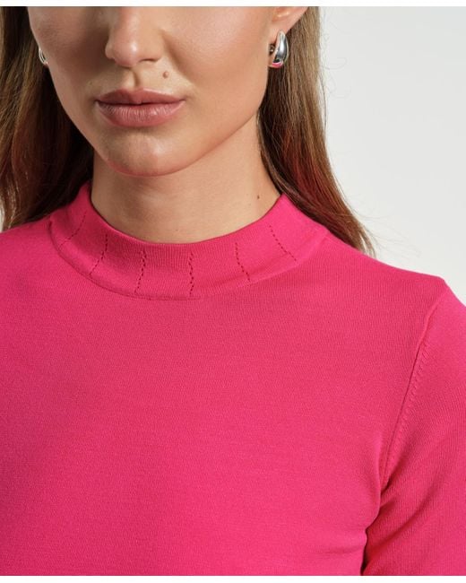 Isaac Mizrahi New York Red Mock Neck Short Sleeve Sweater
