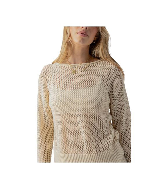 Sanctuary Natural Cotton Open-knit Long-sleeve Sweater