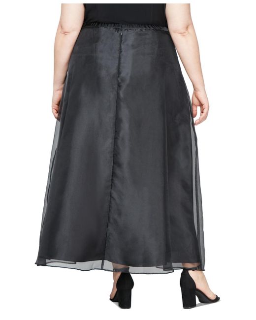 Alex Evenings Black Plus Size Organza Ball Skirt