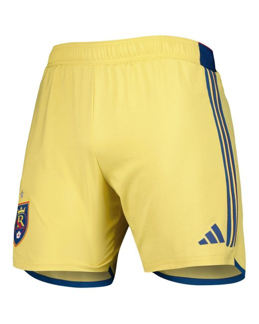 Adidas Yellow Real Salt Lake 2023 Away Aeroready Authentic Shorts for men