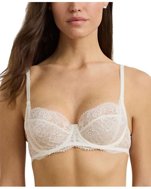 Ralph Lauren Brown Unlined Lace Full Coverage Bra 4l0026