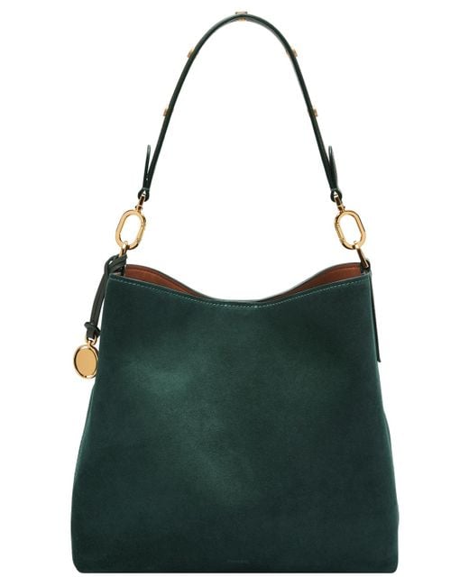Fossil Jessie Suede Bucket Shoulder Bag in Green Lyst