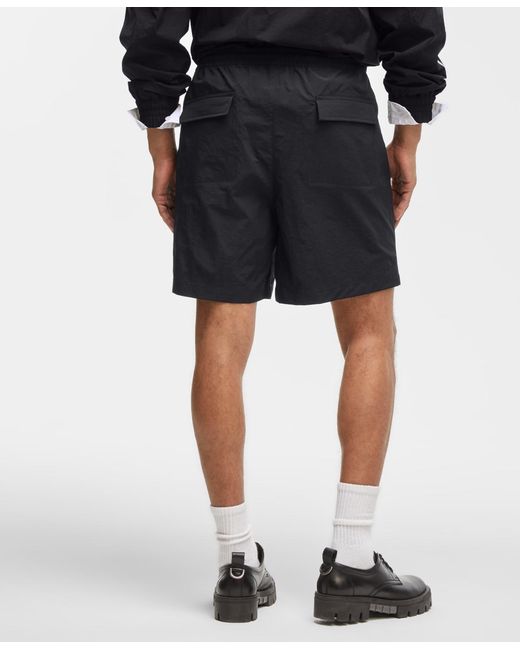 Mode Of One Black Solid Ripstop Shorts for men