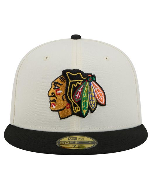 KTZ Metallic Chicago Blackhawks Chrome Two-toned 59fifty Fitted Hat for men