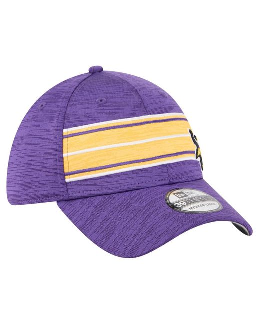 KTZ Purple Minnesota Vikings Stripes 39thirty Flex Hat for men