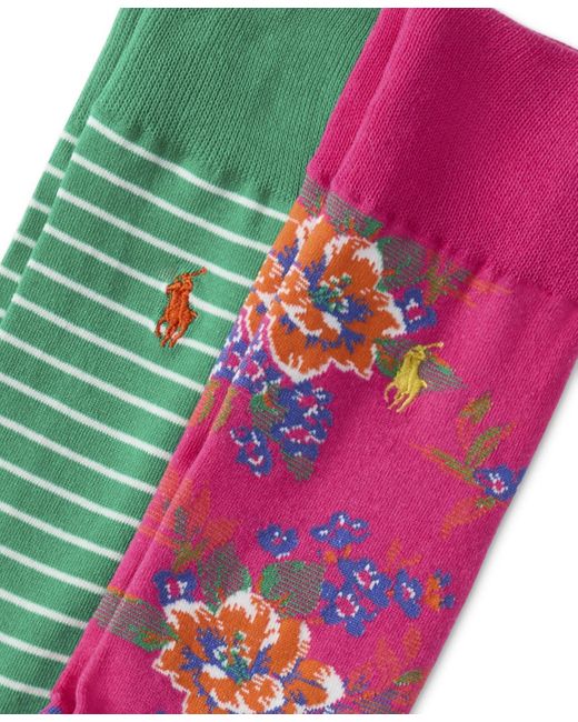 Polo Ralph Lauren Pink 2-pk. Floral Slack Socks for men