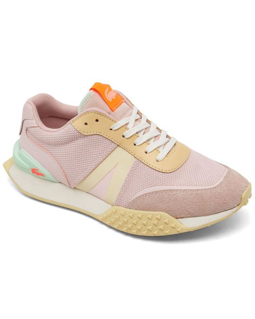 Lacoste pink leather sneakers sales