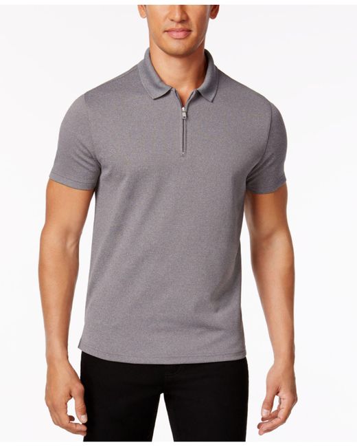 Alfani Synthetic Men's Ottoman Zip Polo 