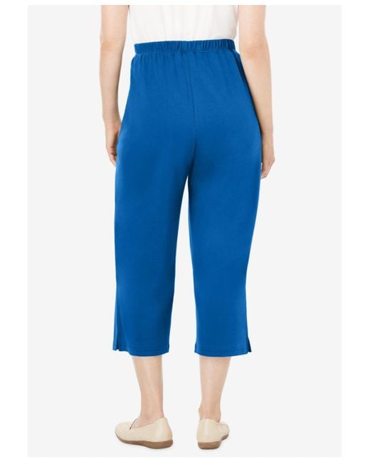 Woman Within Blue Within 7-day Knit Capri