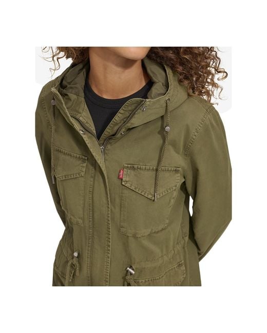 Levi's Green Lightweight Washed Cotton Military Jacket