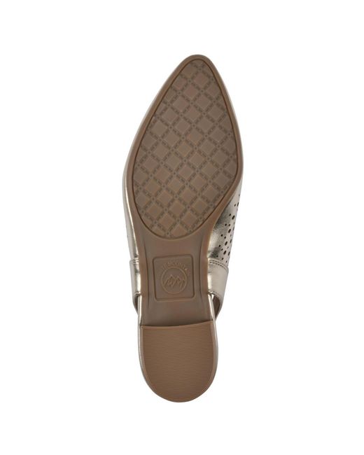 White Mountain Metallic Boronic Block Heel Slingbacks