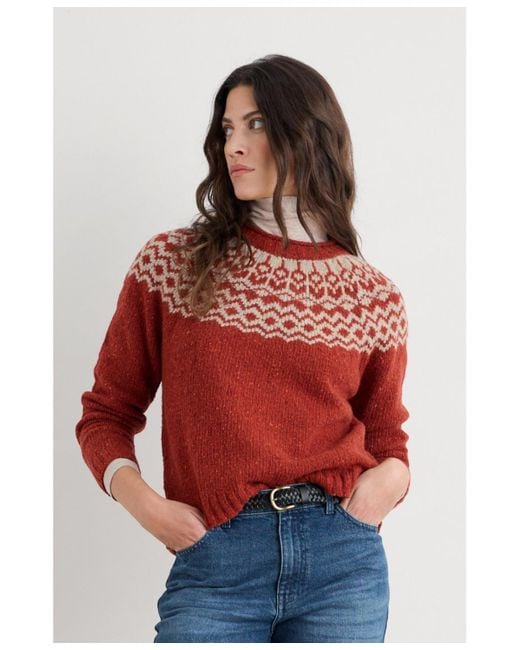 Seasalt Cornwall Red Port Kinnis Sweater Merino