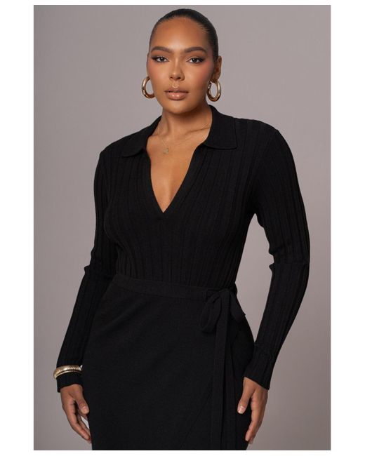JLUXLABEL Black Emma Knit Maxi Dress