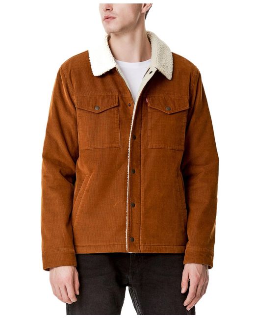 Levi's Fleecelined Corduroy Trucker Jacket in Brown for Men Lyst