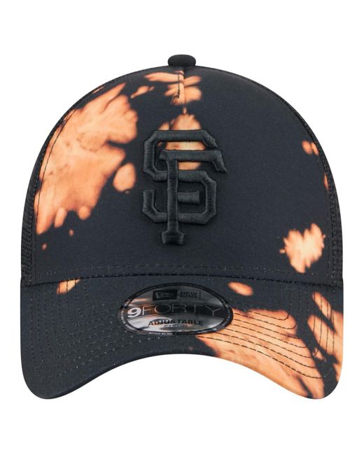 KTZ Blue Â San Francisco Giants Bleached A-frame 9forty Adjustable Hat for men
