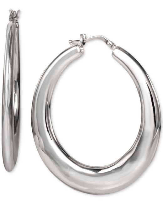 Giani Bernini Metallic Polished Graduated Oval Medium Hoop Earrings