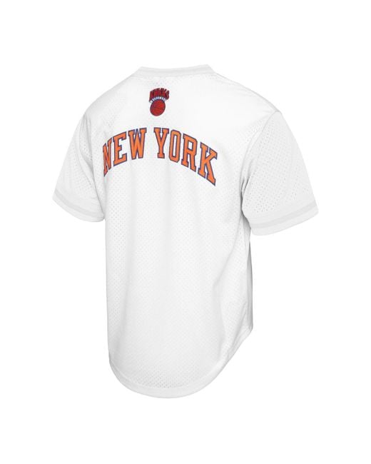 Mitchell & Ness White New York Knicks Hardwood Classics Batting Practice Mesh Jersey T-shirt for men