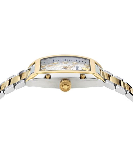Versace Metallic Swiss Two-tone Stainless Steel Bracelet Watch 45x36mm