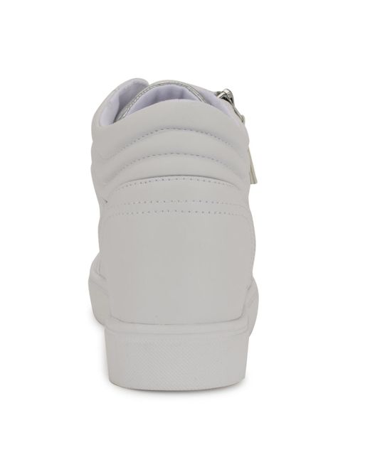 Nine West Gray Tons High Top Hidden Wedge Sneakers