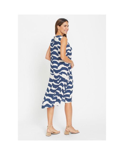 Olsen Blue Modern Graphic Dress