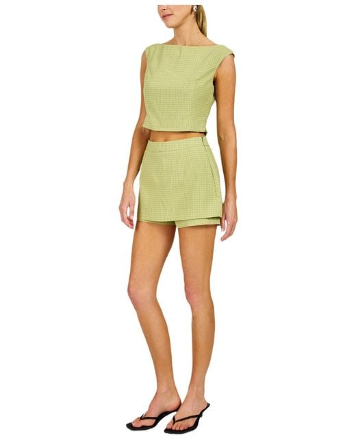 Line & Dot Green Shea Side Zip Mini Skort