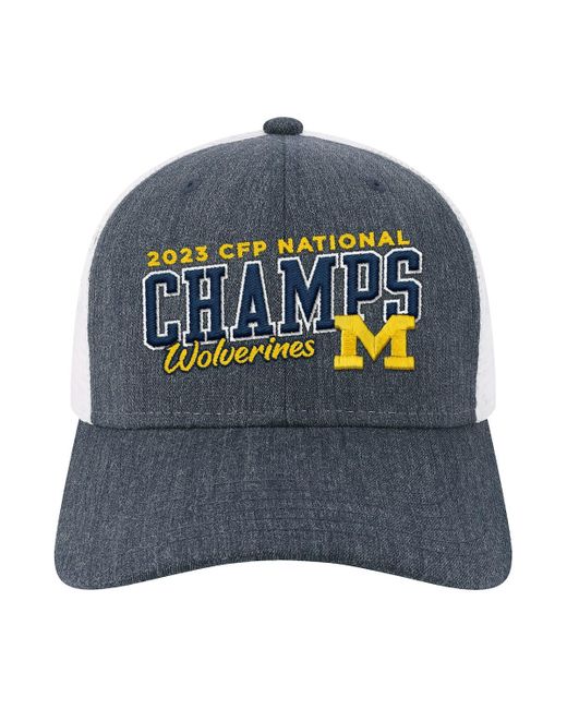 Legacy Athletic Gray Michigan Wolverines College Football Playoff 2023 National Champions Mid-pro Trucker Adjustable Hat for men