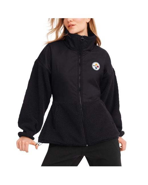 DKNY Blue Sport Pittsburgh Steelers Drew Mixed Media Full-zip Jacket