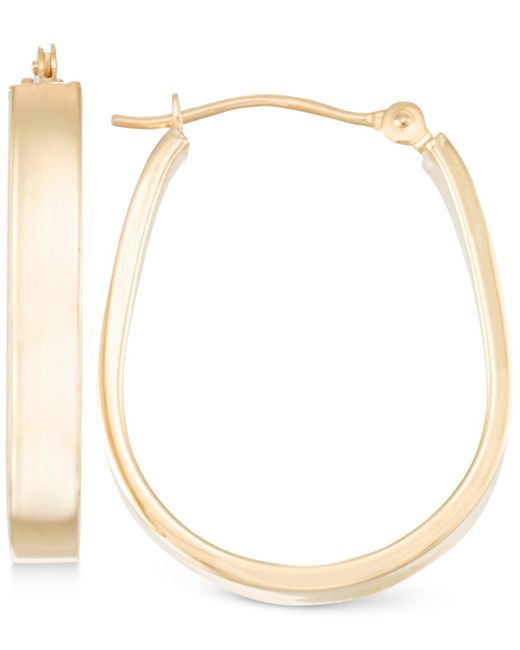 Macy's Metallic Polished Pear-shape Hoop Earrings