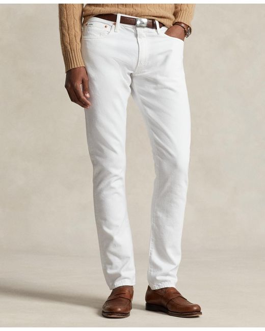 Polo Ralph Lauren White Sullivan Slim Garment-dyed Jeans for men