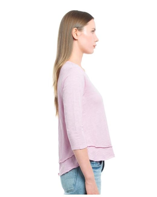 Wilt Purple Clothing 3/4 Sleeve Mock Layer Tee