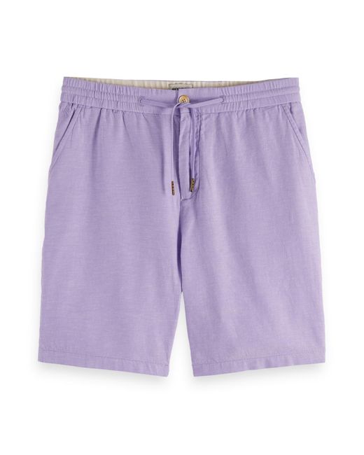Scotch & Soda Purple Seasonal Core Fave Twill Bermuda Shorts for men