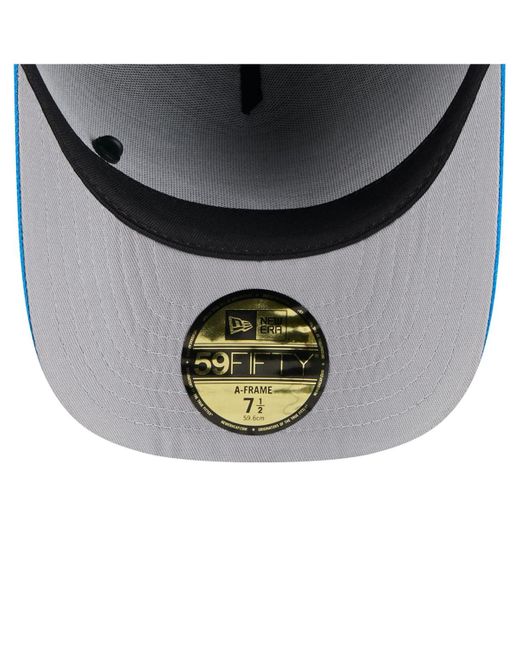 KTZ Black/blue Detroit Lions 2025 Nfl Draft On Stage A-frame 59fifty Fitted Hat for men