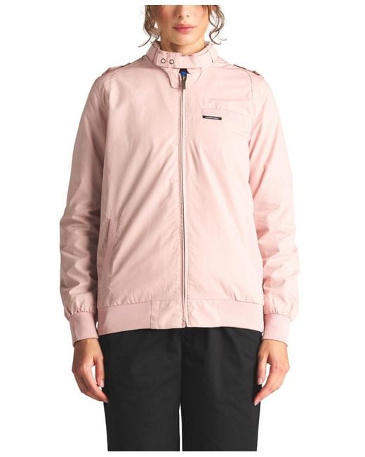 Members Only Classic Iconic Racer Jacket (slim Fit) in Natural | Lyst