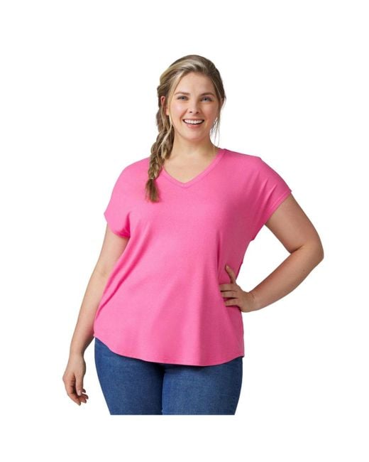 Free Country Pink Plus Size Microtech Chill B Cool Tee