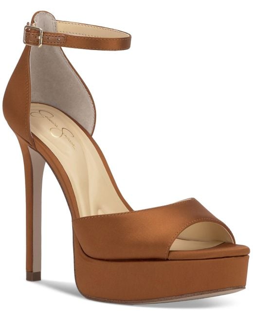 Jessica Simpson Sohilea Two-piece Platform Dress Sandals in Brown | Lyst