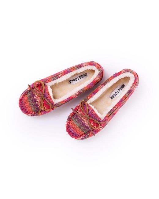 Minnetonka Pink Cally Patterned Slippers
