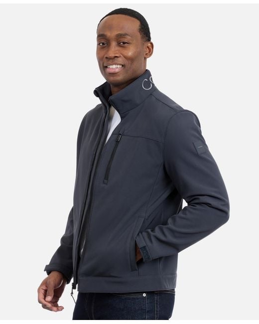 Calvin Klein Blue Water Resistant Softshell Jacket for men