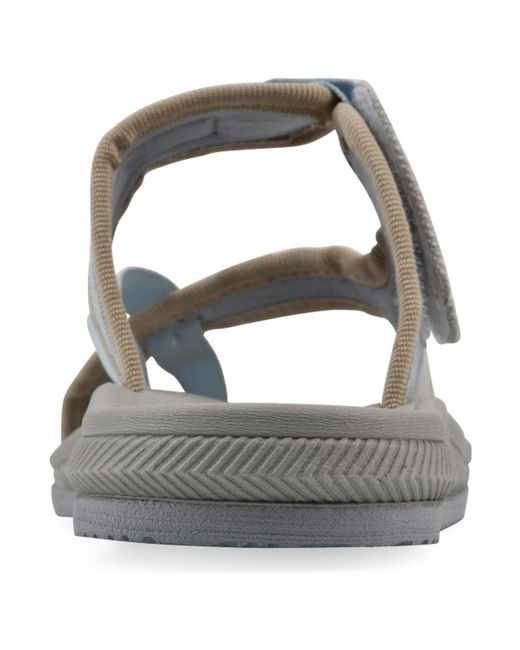 White Mountain Gray Basket Round Toe Flat Sandals