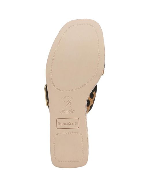 Franco Sarto Multicolor Taziana Open Square Toe Espadrille Slide Platform Sandals