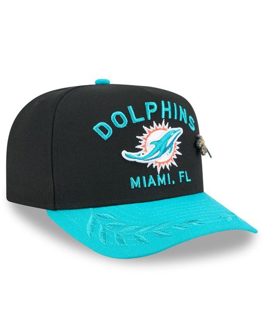 KTZ Green Black/aqua Miami Dolphins 2025 Nfl Draft On Stage A-frame 59fifty Fitted Hat for men