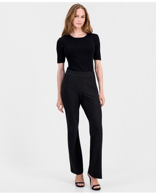 Anne Klein Black Pull-on Ponte Pants