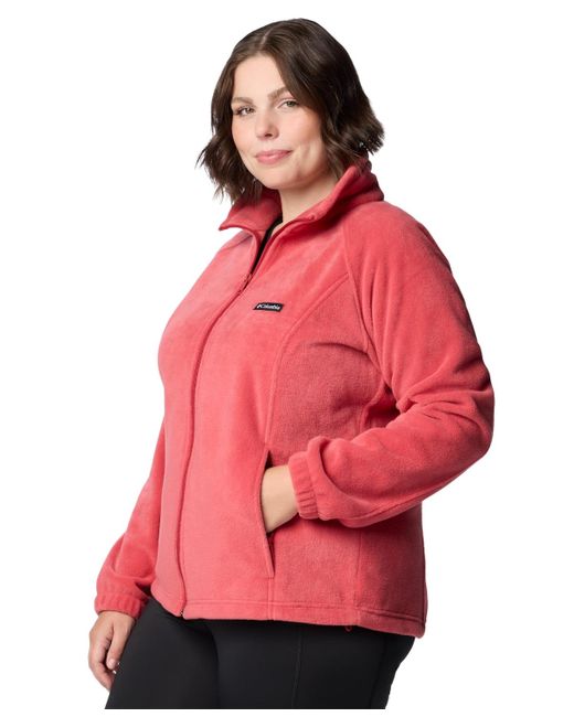 Columbia Red Plus Size Benton Springs Fleece Jacket