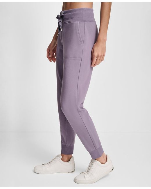 DKNY Purple Sport Logo-drawstring High-rise joggers