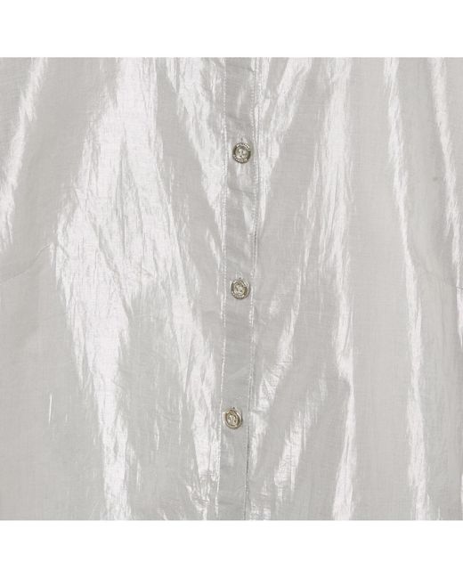 Pre-owned Burberry White London Lamé Button Front Shirt