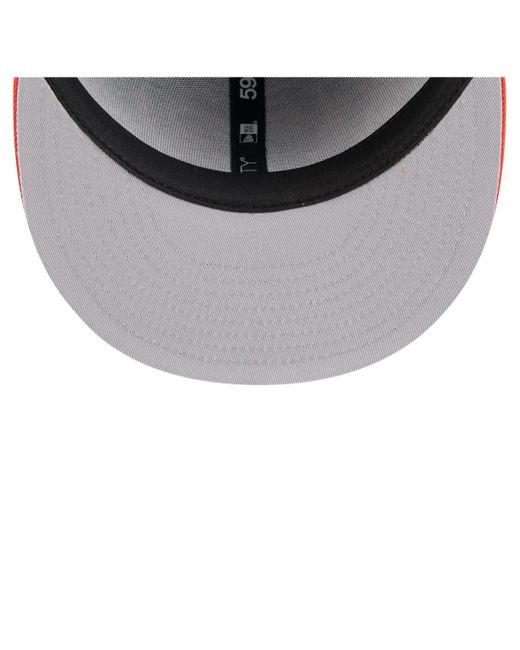 KTZ Black/orange Baltimore Orioles Retro Pattern 59fifty Fitted Hat for men